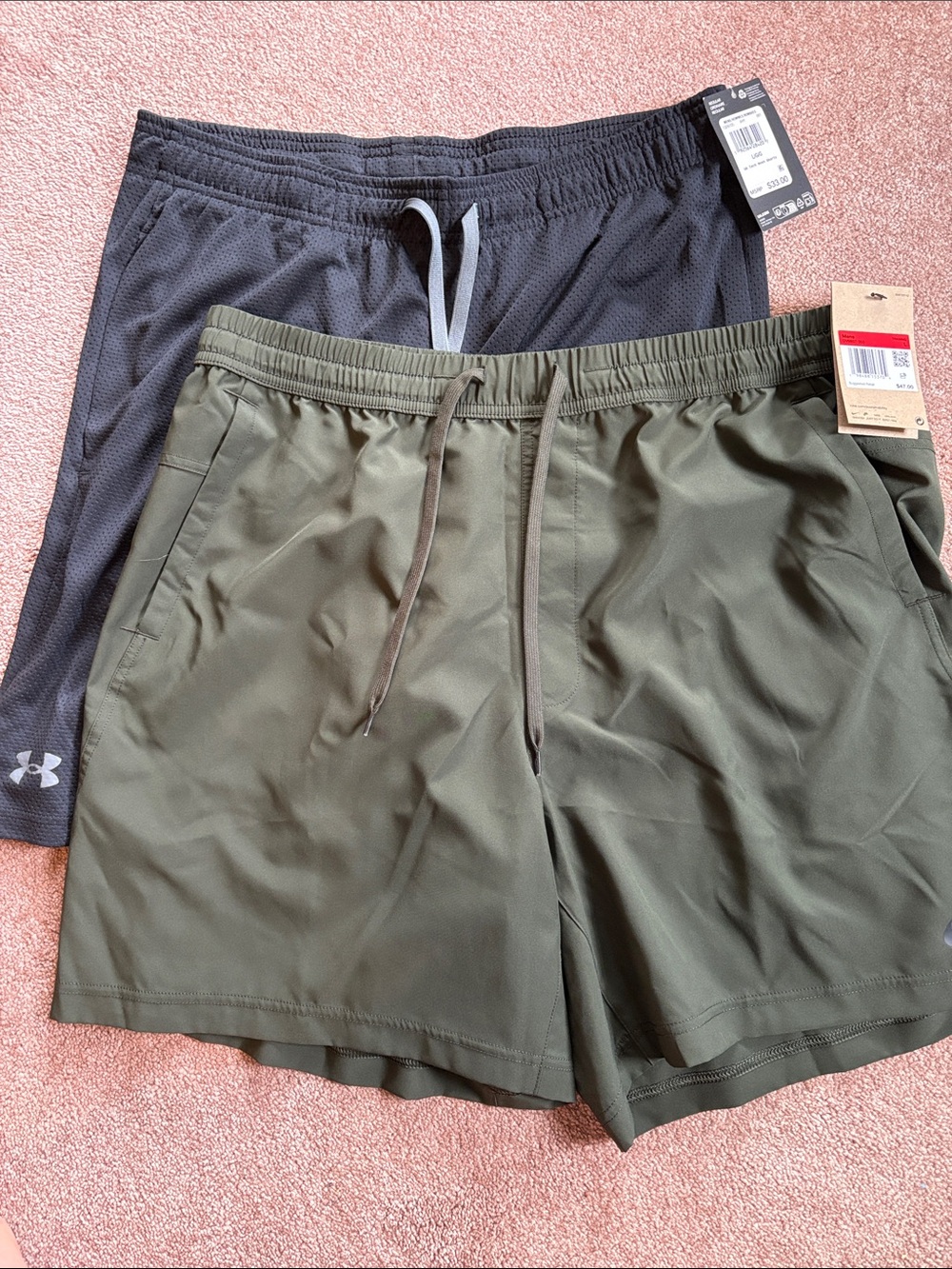 Nike Under Armour Men’s set bundle lot athletic gym workout shorts large NWT